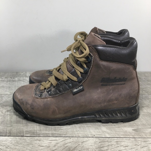 Raichle Womens 387 Made in Switzerland Hiking Hiker Brown Leather Boots Size 7.5 - Picture 6 of 11